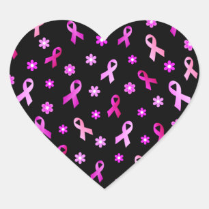 Borstkanker Roze lint Hart Sticker
