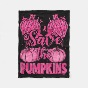 Borstkanker Roze lint Herfst Seizoen Save The Pum Fleece Deken