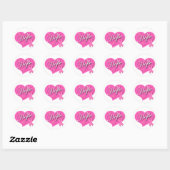 Borstkanker Roze Lint HOOP Hart Ronde Sticker (Vel)