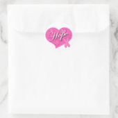 Borstkanker Roze Lint HOOP Hart Ronde Sticker (Tas)