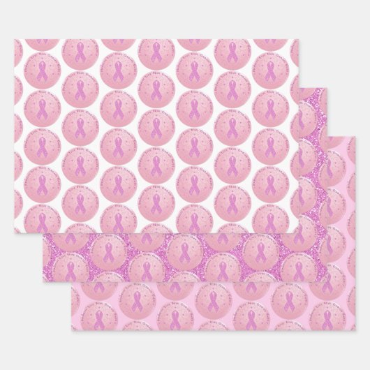 Borstkanker Roze lint Inpakpapier Vel (Set)