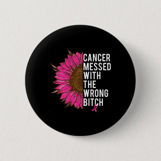 Borstkanker roze lint verprutst met het verkeerde ronde button 5,7 cm