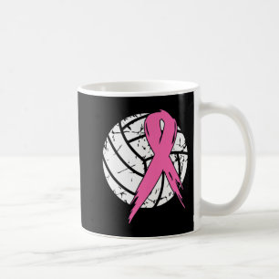 Borstkanker Roze lint Volleyball Awareness Cos. Koffiemok