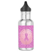 Borstkanker Roze lintje Glitter Water Flacon Waterfles (Links)