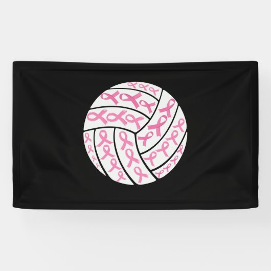 Borstkanker Roze lintje Volleyball Awareness Spandoek (Horizontaal)