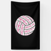 Borstkanker Roze lintje Volleyball Awareness Spandoek (Verticaal)