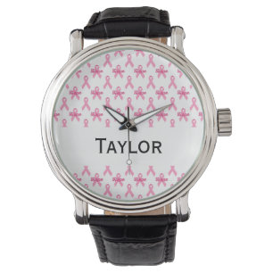 Borstkanker Roze lintlint Hope op maat gesneden Horloge