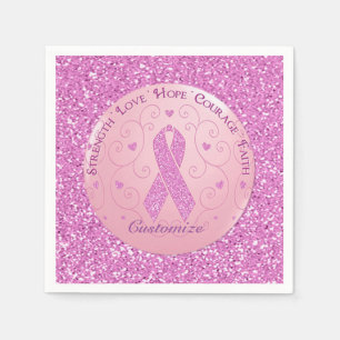 Borstkanker Roze lintlint napkins Servet