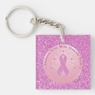 Borstkanker Roze lintlint Sleutelhanger