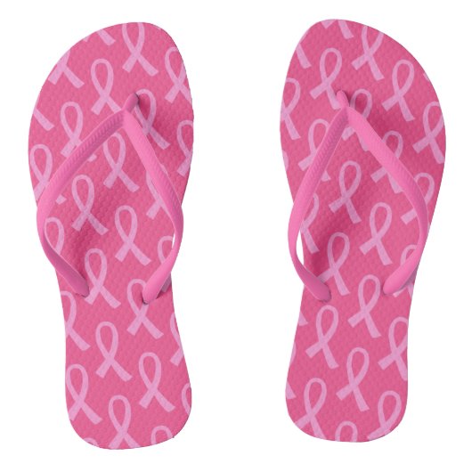 Borstkanker roze lintpatroon teenslippers (Voetbed)