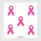 Borstkanker, roze lintverpakking sticker (Vel)