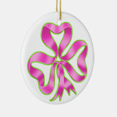 Borstkanker Shamrock Ribbon Keramisch Ornament (Rechts)