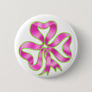 Borstkanker Shamrock Ribbon Ronde Button 5,7 Cm