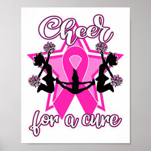 Borstkanker Shirt Roze Ribbon Cheerleader Poster