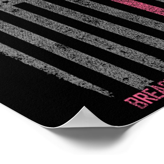 Borstkanker Shirten American Flag Breast Cancer A Poster (Hoek)
