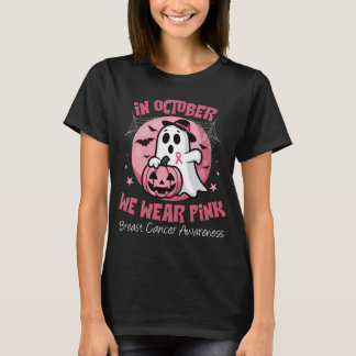 Borstkanker Shirten Vrouwen Halloween In Oktober W T-shirt