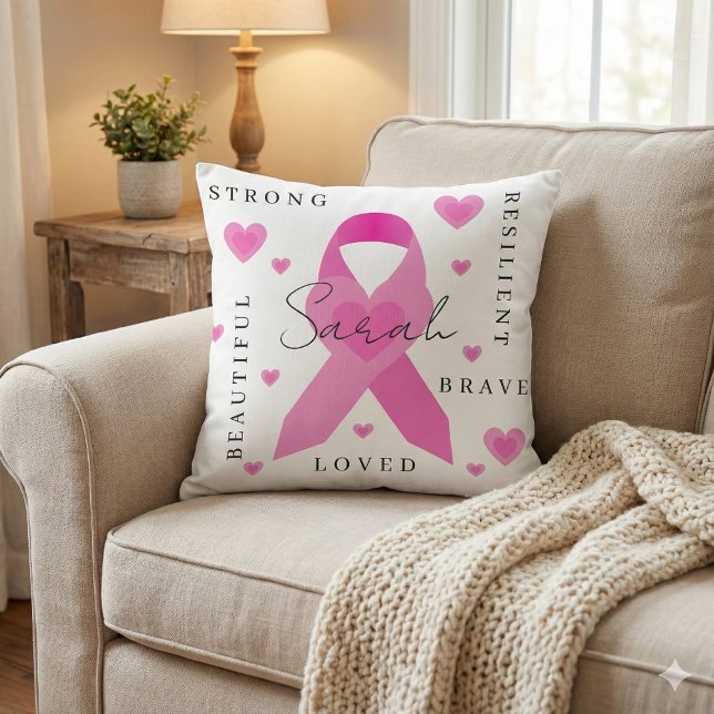 Borstkanker Sierkussen (Empower someone with breast cancer with this beautiful personalized pillow! )