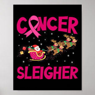 Borstkanker Sleigher Christmas Santa Sleigh Rein Poster