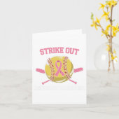 Borstkanker Softbal Bestrijd Bewustzijn Kaart (Gele Bloem)