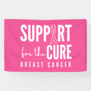 borstkanker steun genezing Banner Sign roze