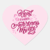 Borstkanker Stickers-Roze lint Hart Sticker (Voorkant)