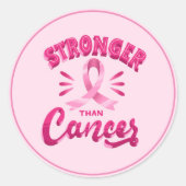 Borstkanker Stickers-Roze lint Ronde Sticker (Voorkant)