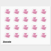 Borstkanker Stickers-Roze lint Ronde Sticker (Vel)