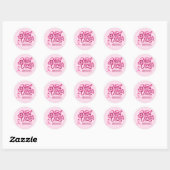 Borstkanker Stickers-Roze lint Ronde Sticker (Vel)