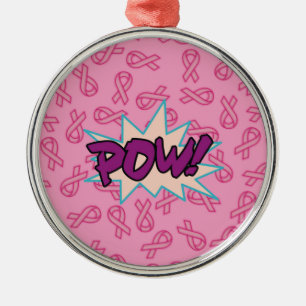 Borstkanker Super Hero Metalen Ornament