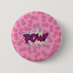 Borstkanker Super Hero Ronde Button 5,7 Cm