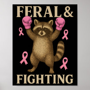 Borstkanker Support Squad Feral en Fighter Fun Poster