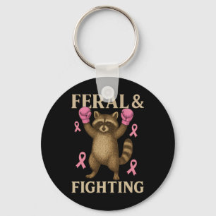Borstkanker Support Squad Feral en Fighter Fun Sleutelhanger