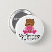 Borstkanker Survivor Grammy Ronde Button 5,7 Cm (Voorkant /achterkant)