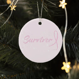 Borstkanker Survivor-kerstversiering Keramisch Ornament