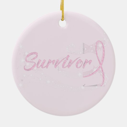 Borstkanker Survivor-kerstversiering Keramisch Ornament (Achterkant)