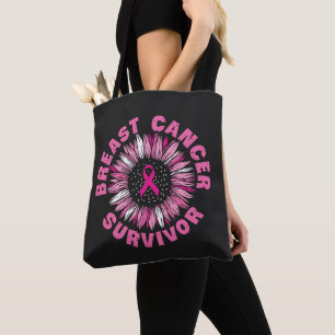 Borstkanker Survivor Pink Ribbon Sunflower Draagtas