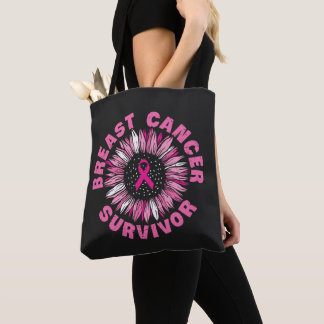 Borstkanker Survivor Pink Ribbon Sunflower Draagtas