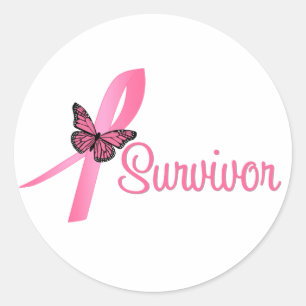 Borstkanker Survivor Ribbon Ronde Sticker