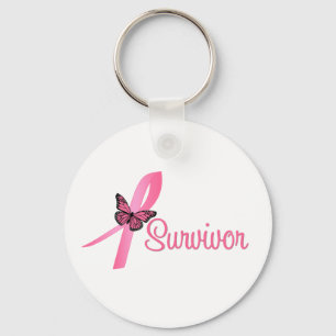 Borstkanker Survivor Ribbon Sleutelhanger