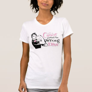 Borstkanker toont de verkeerde diva t-shirt