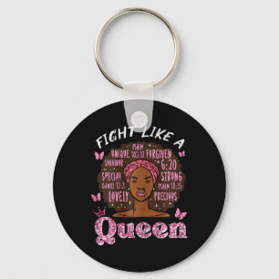 Borstkanker vecht als Queen Afro Survivor Aware Sleutelhanger