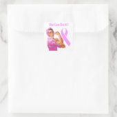 Borstkanker Vierkante Sticker (Tas)