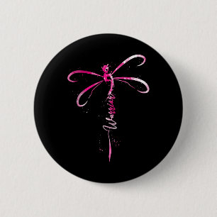 Borstkanker Warrior Borstkanker Awareness Drag Ronde Button 5,7 Cm