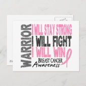 Borstkanker Warrior Briefkaart (Voorkant / Achterkant)