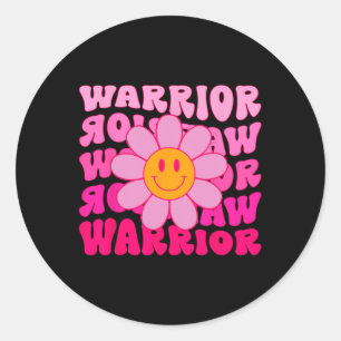Borstkanker Warrior Flower Pink Ribbon Ronde Sticker