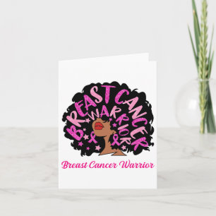Borstkanker Warrior Queen Black Woman Pink Ribbo Kaart