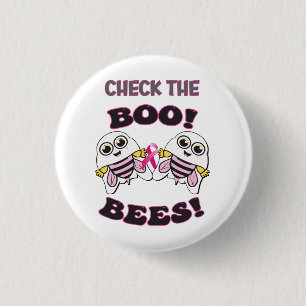 Borstkankerbewustzijn Controleer de Boo-Bees Ronde Button 3,2 Cm