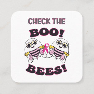 Borstkankerbewustzijn Controleer de Boo-Bees Vierkante Visitekaartje