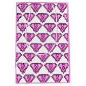 Borstkankerbewustzijn Diamant Logo Wit Medium Cadeauzakje (Voorkant)