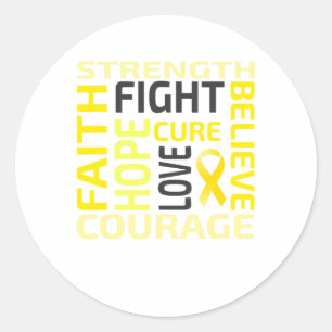 Borstkankerbewustzijn Gouden Lint Mannen Vrouwen C Ronde Sticker